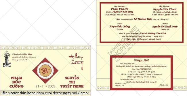 file vector thip hong dam cuoi decor ngay vui 